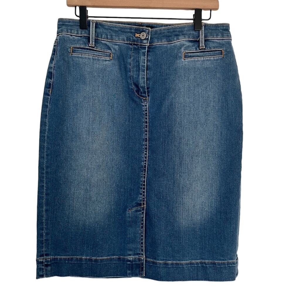 Talbots Blue Knee-Length Pencil Skirt